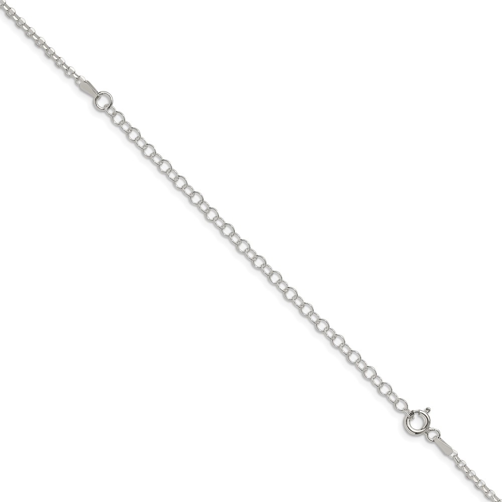 Sterling Silver 2.2mm Diamond-cut Cable Chain w/4in ext. (QHC035E-22)