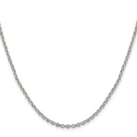 Sterling Silver 2.6mm Diamond-cut Rolo Cable Chain view 2