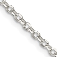 Sterling Silver 2.6mm Diamond-cut Rolo Cable Chain view 1