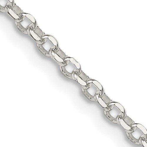 Sterling Silver 2.6mm Diamond-cut Rolo Cable Chain