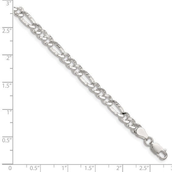 Sterling Silver Hammered Figaro Chain
