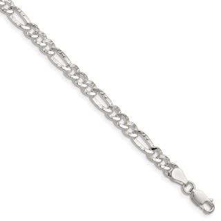 Sterling Silver Hammered Figaro Chain