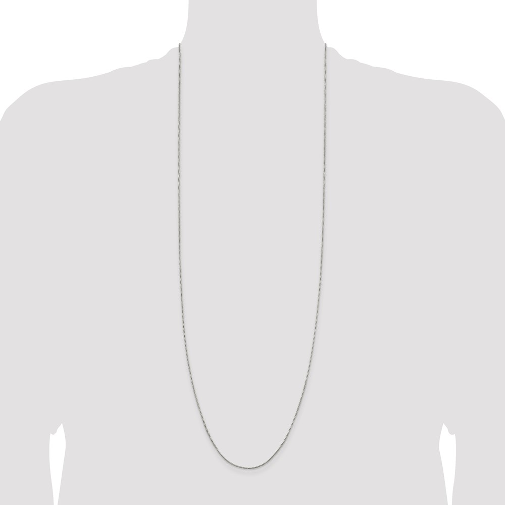 Sterling Silver 1mm Round Box Chain (QHX019-36)