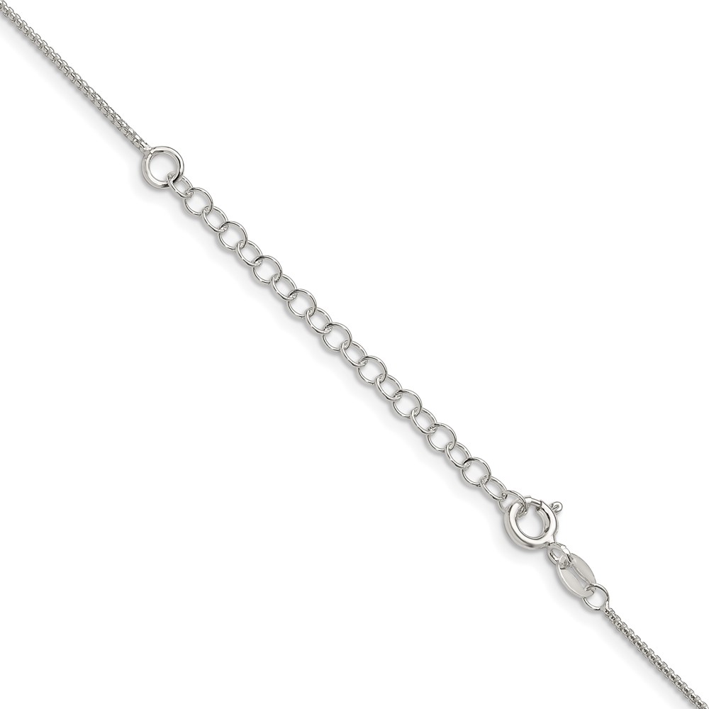 Sterling Silver 1mm Round Box Chain w/2in ext. (QHX019E-18)