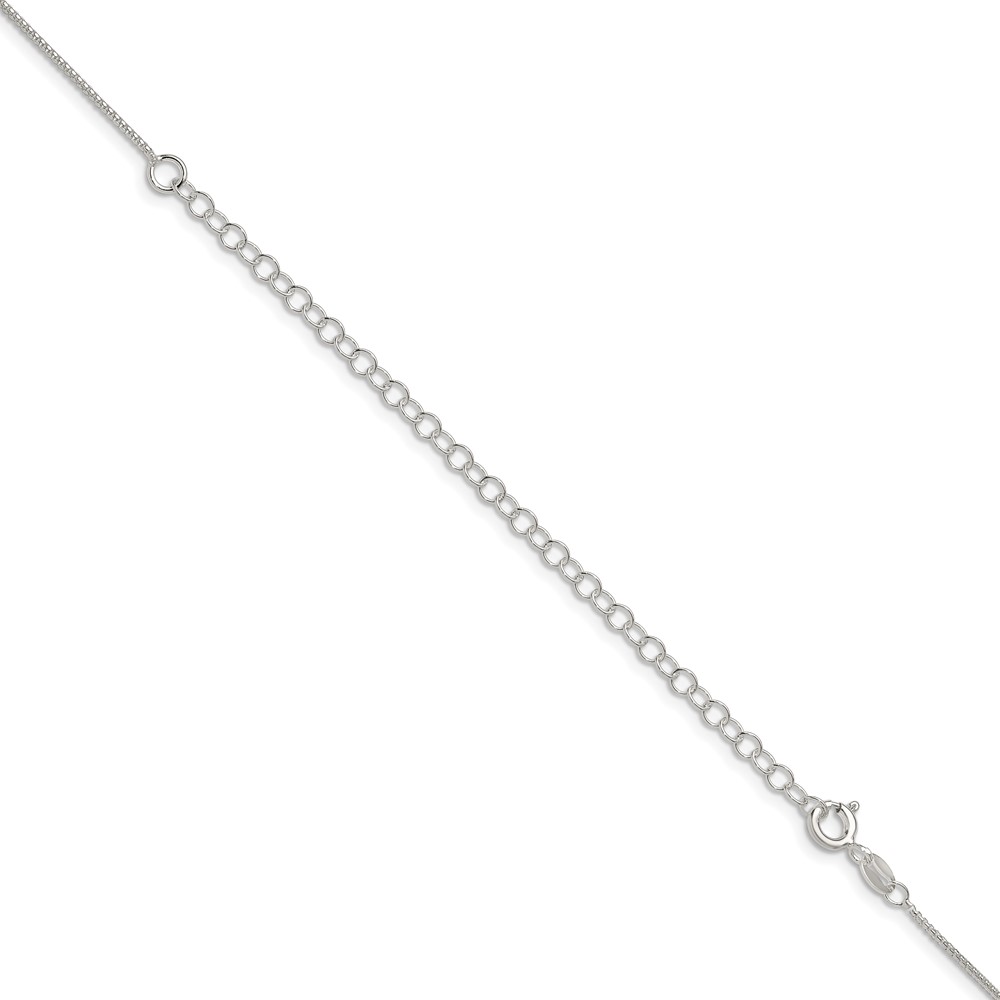Sterling Silver 1mm Round Box Chain w/4in ext. (QHX019E-22)