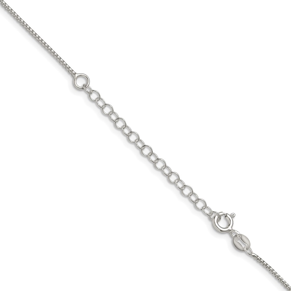 Sterling Silver 1.25mm Round Box Chain w/2in ext. (QHX024E-18)
