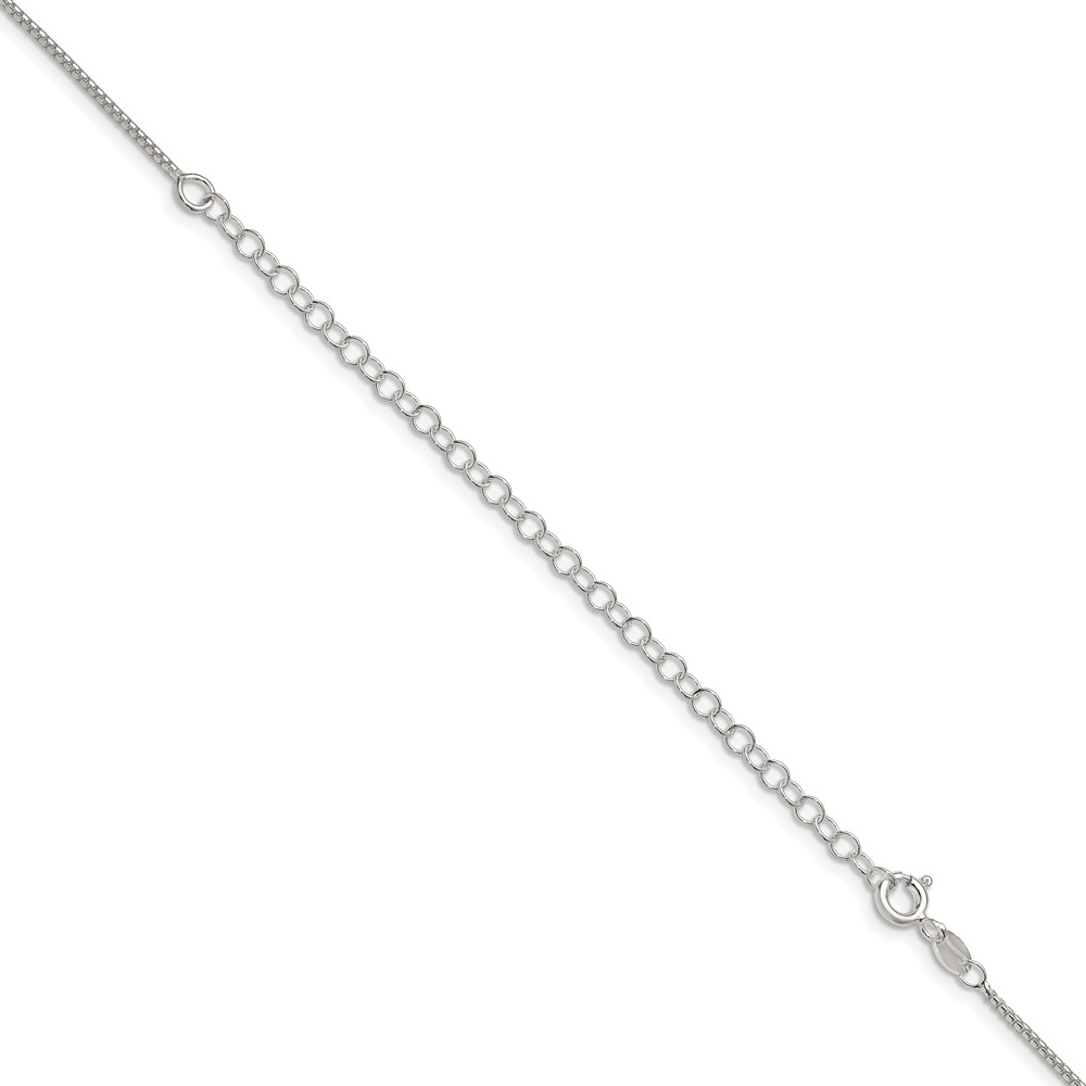 Sterling Silver 1.25mm Round Box Chain w/4in ext. (QHX024E-22)