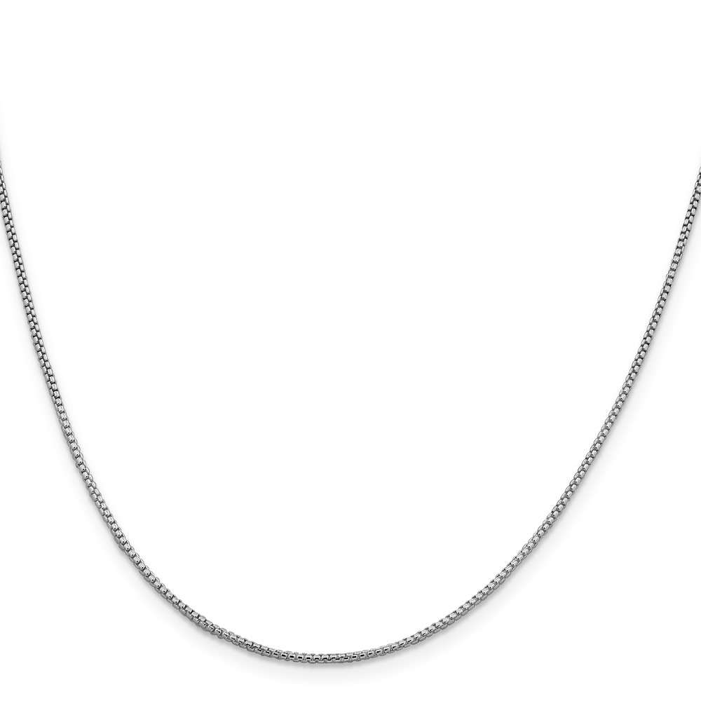 Sterling Silver Rhodium-plated 1.25mm Round Box Chain (QHX024R-24)