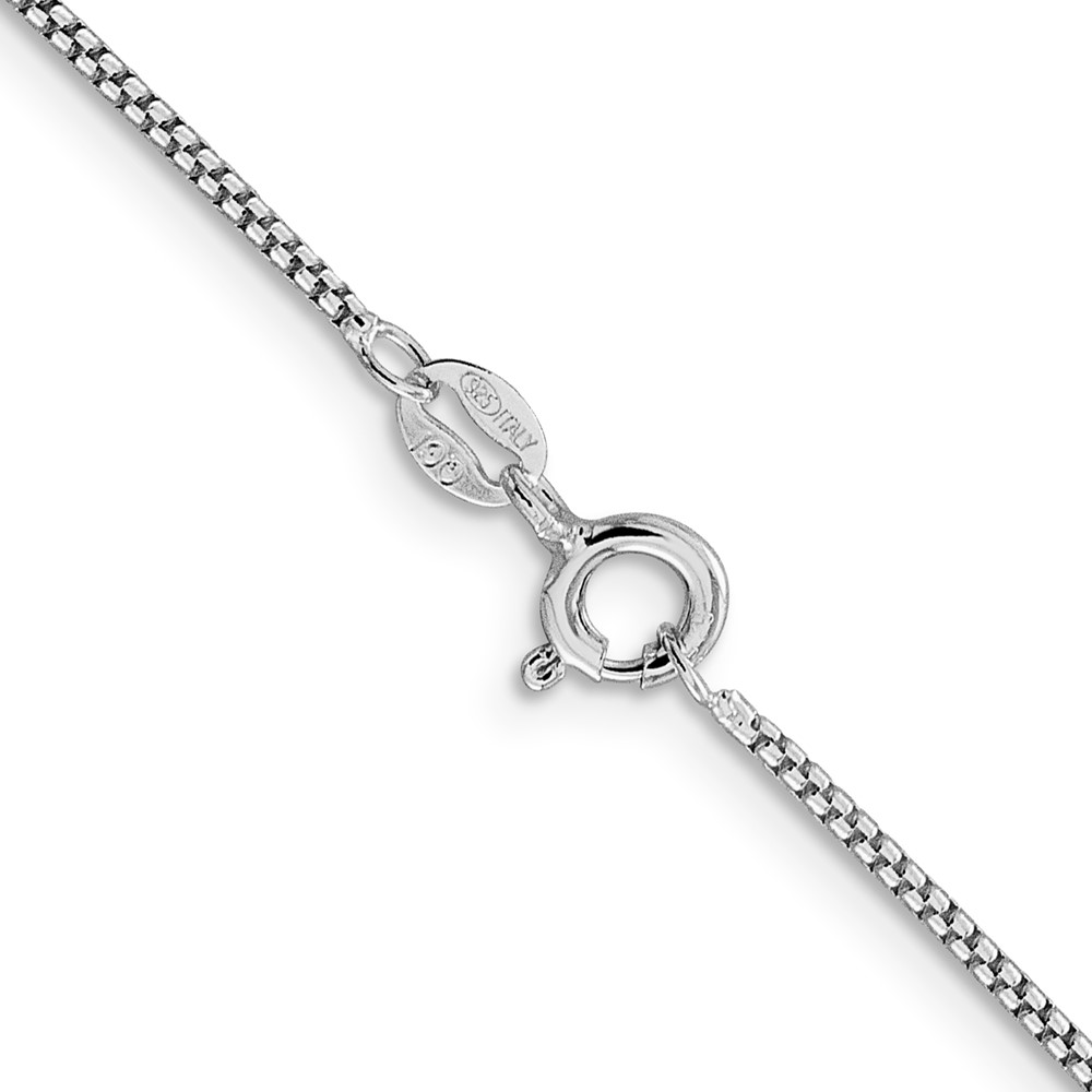Sterling Silver Rhodium-plated 1.25mm Round Box Chain (QHX024R-24)