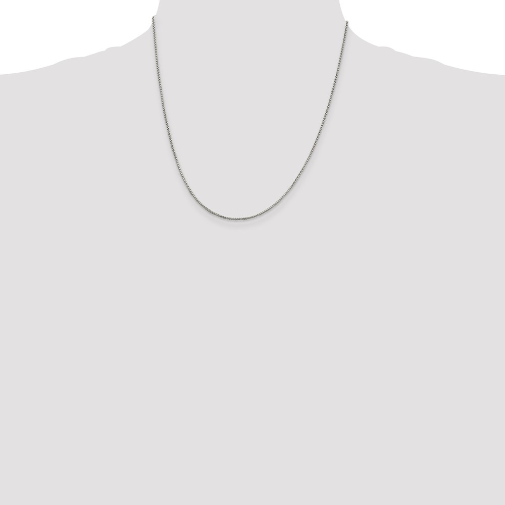 Sterling Silver Rhodium-plated 1.25mm Round Box Chain (QHX024R-20)