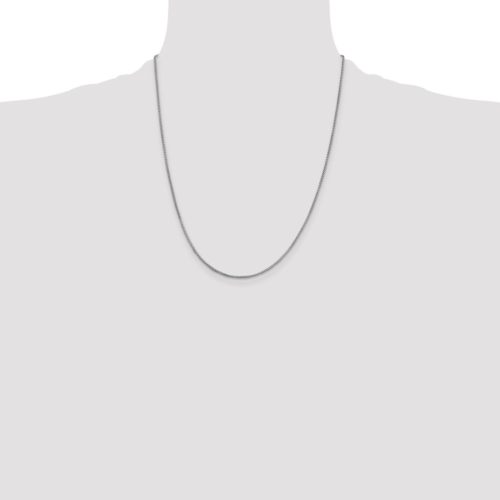 Sterling Silver Rhodium-plated 1.25mm Round Box Chain (QHX024R-22)