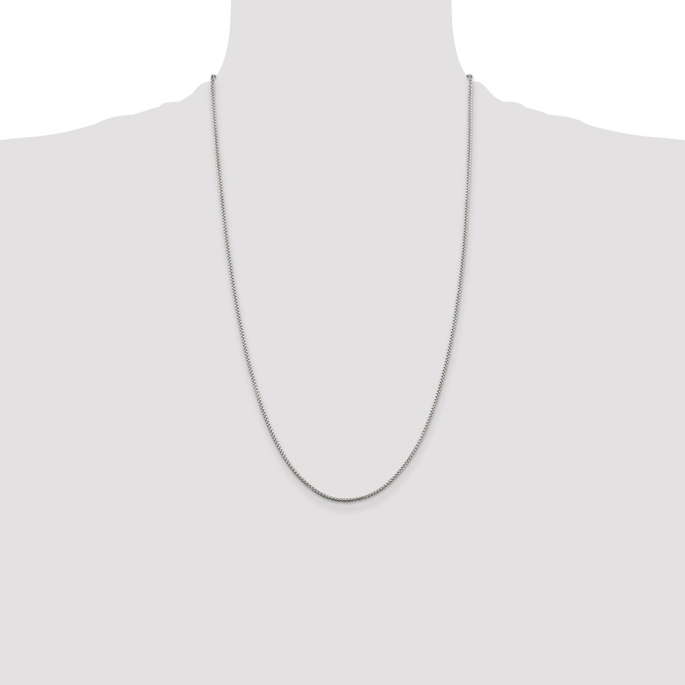 Sterling Silver 1.5mm Round Box Chain (QHX028-26)