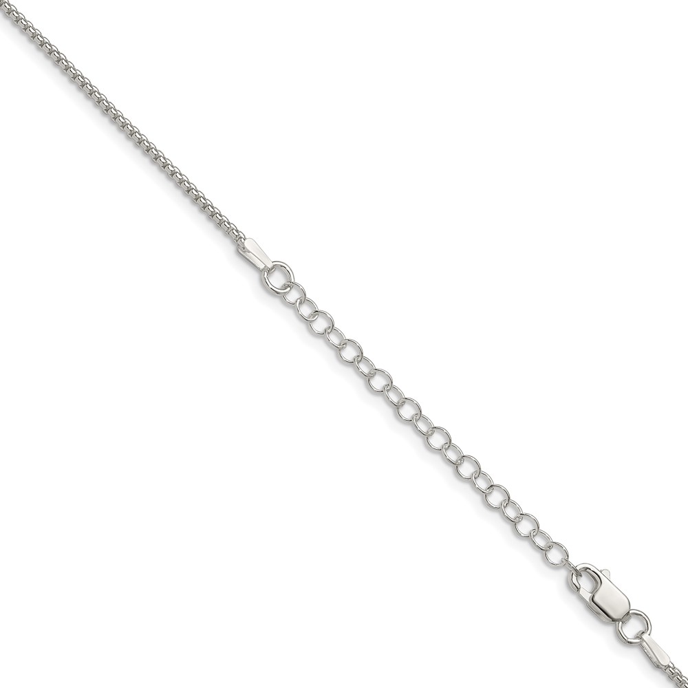 Sterling Silver 1.5mm Round Box Chain w/2in ext. (QHX028E-18)