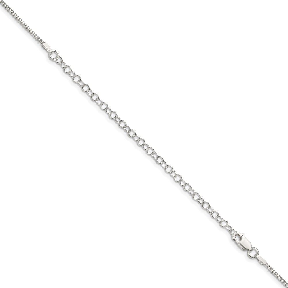 Sterling Silver 1.5mm Round Box Chain w/4in ext. (QHX028E-22)