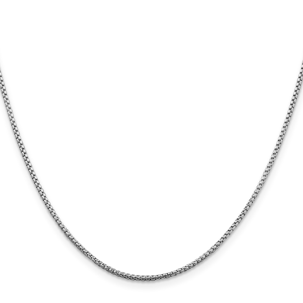 Sterling Silver Rhodium-plated 1.5mm Round Box Chain (QHX028R-24)
