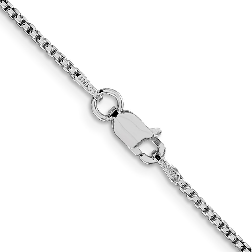 Sterling Silver Rhodium-plated 1.5mm Round Box Chain (QHX028R-24)