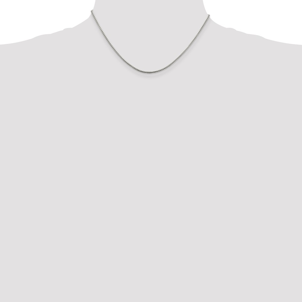 Sterling Silver Rhodium-plated 1.5mm Round Box Chain (QHX028R-16)