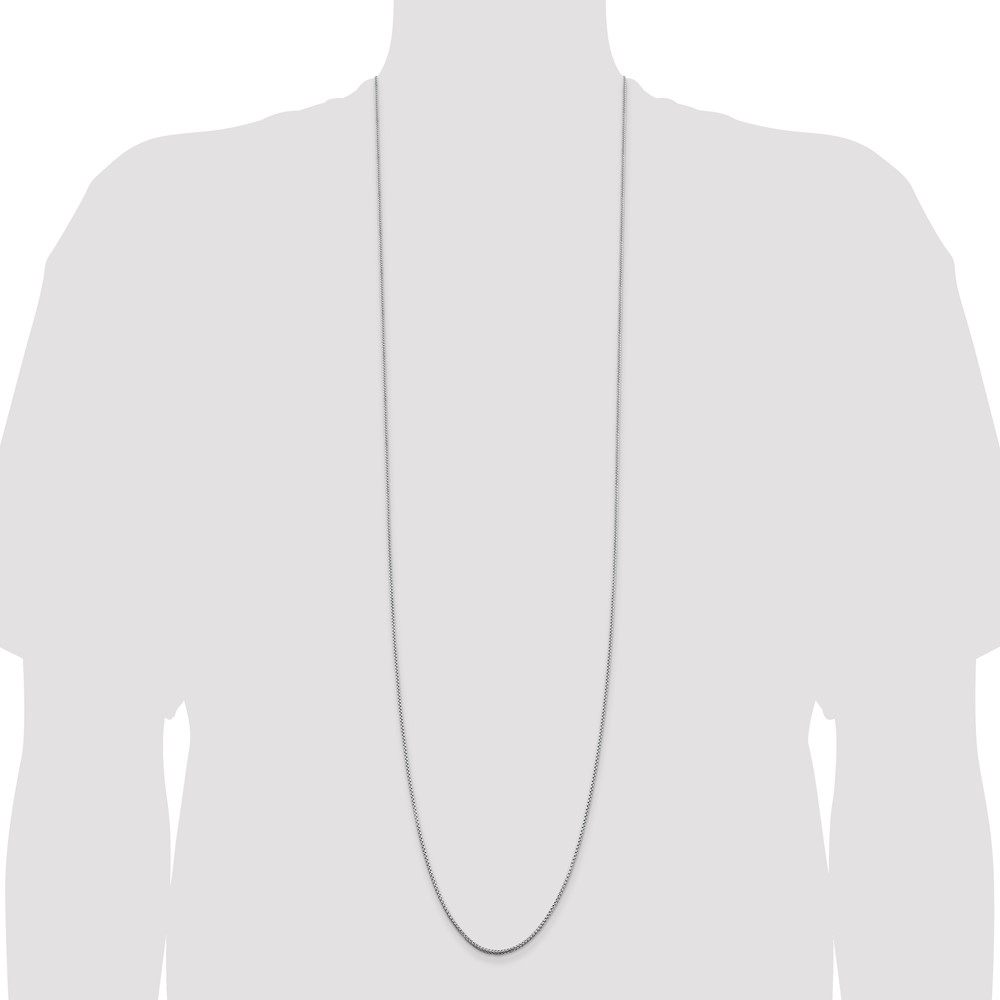 Sterling Silver Rhodium-plated 1.5mm Round Box Chain (QHX028R-22)