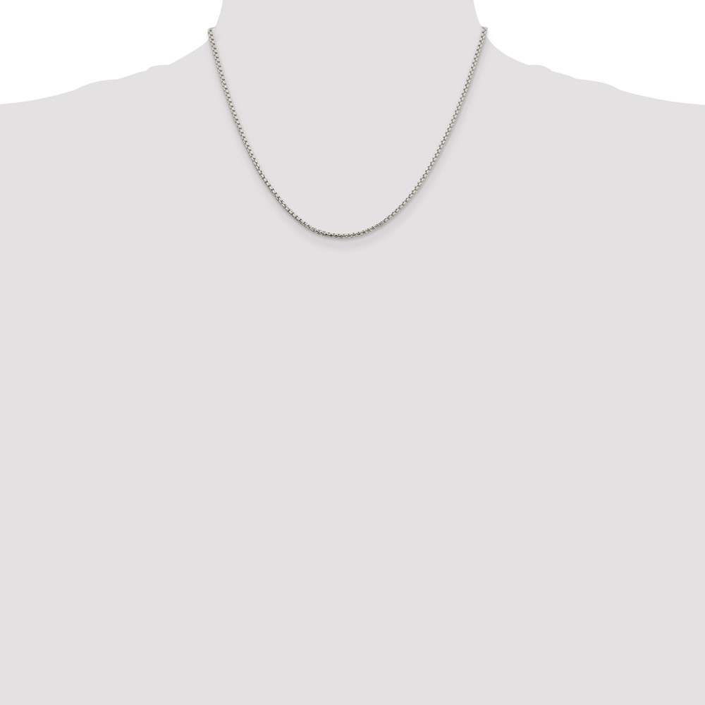 Sterling Silver 2mm Round Box Chain (QHX040-18)