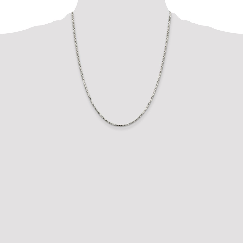 Sterling Silver 2mm Round Box Chain (QHX040-22)