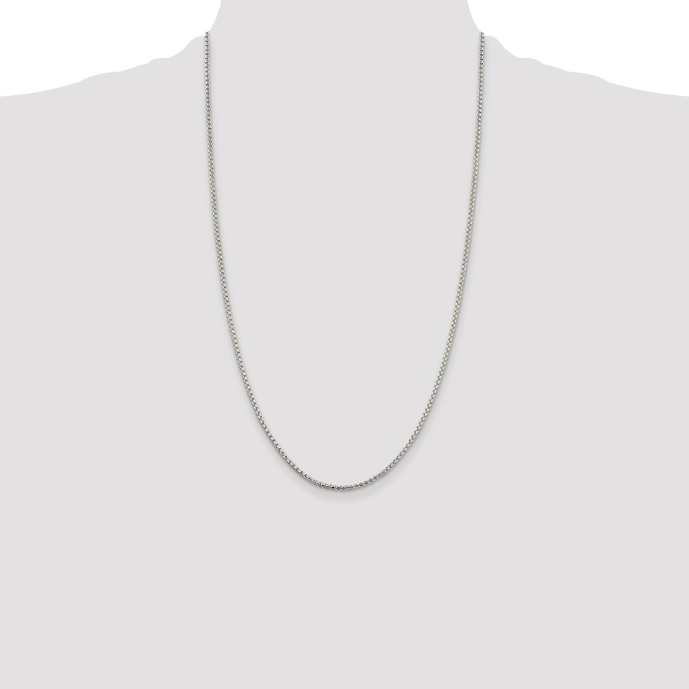 Sterling Silver 2mm Round Box Chain (QHX040-26)