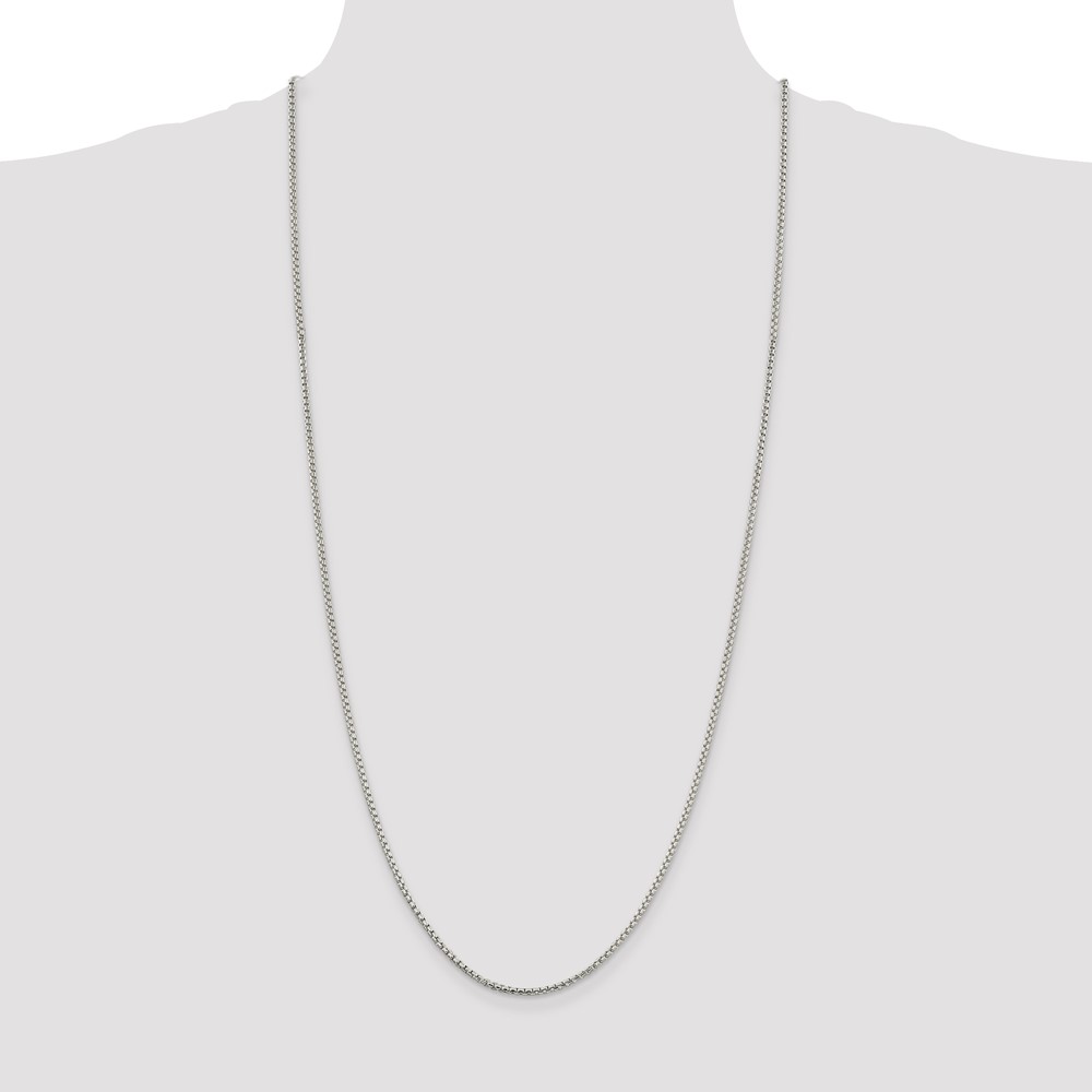 Sterling Silver 2mm Round Box Chain (QHX040-30)