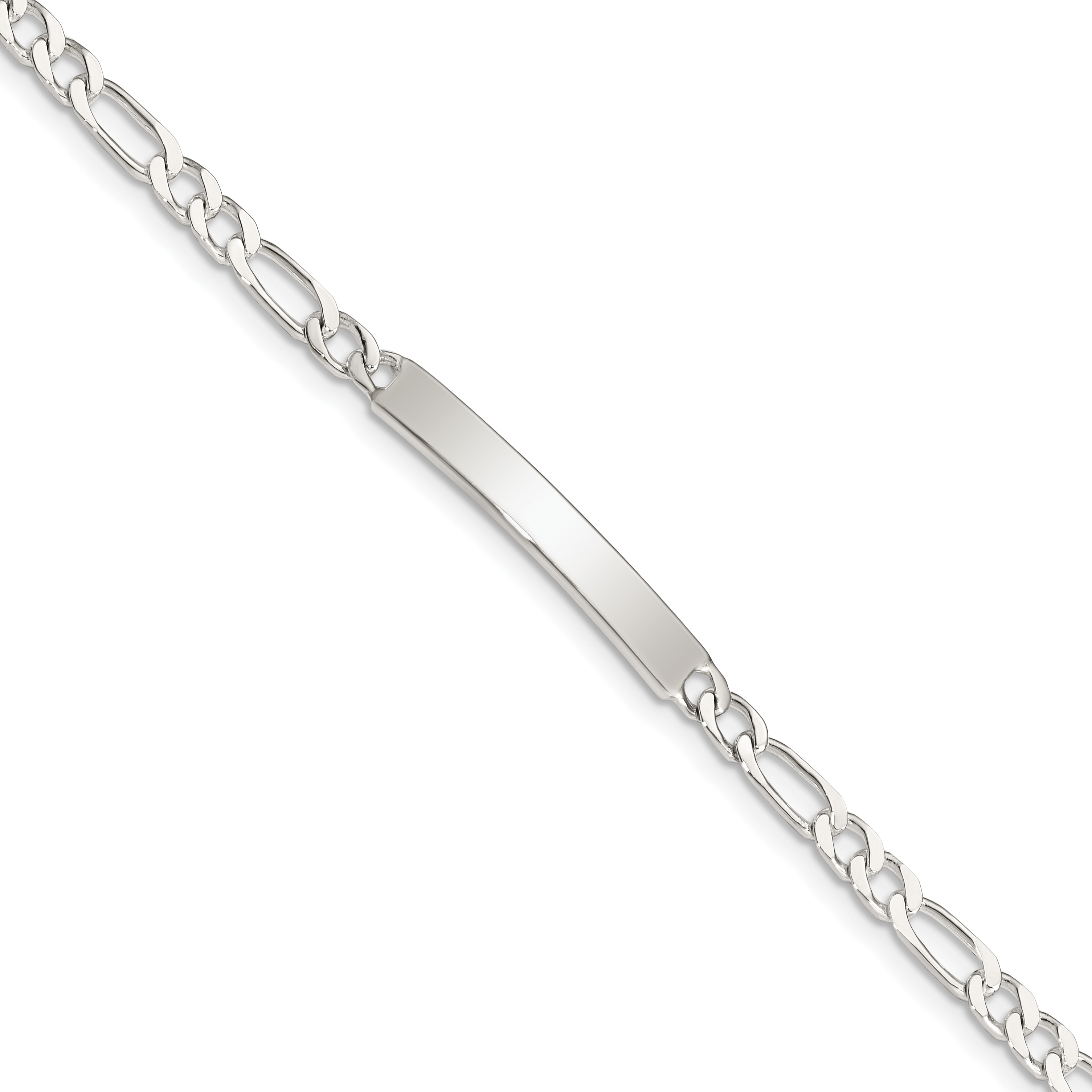Sterling Silver Engraveable 7 in. Figaro Link ID Bracelet (QID105-7)