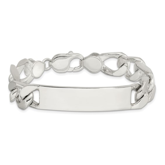 Sterling Silver 8.5 inch Polished Engraveable Figaro Link ID Bracelet