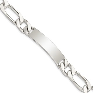 Sterling Silver 8.5 inch Polished Engraveable Figaro Link ID Bracelet