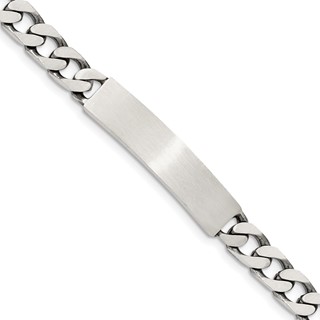 Sterling Silver 7inch Engraveable Antiqued Curb Link ID Bracelet
