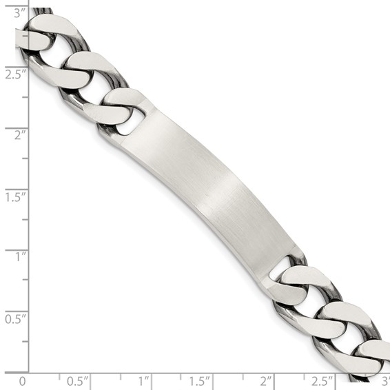 Sterling Silver 7.5inch Engraveable Antiqued Curb Link ID Bracelet