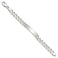 Sterling Silver Polished Engravable Curb Link 36x 9mm Plate ID Bracelet, 8" view 2