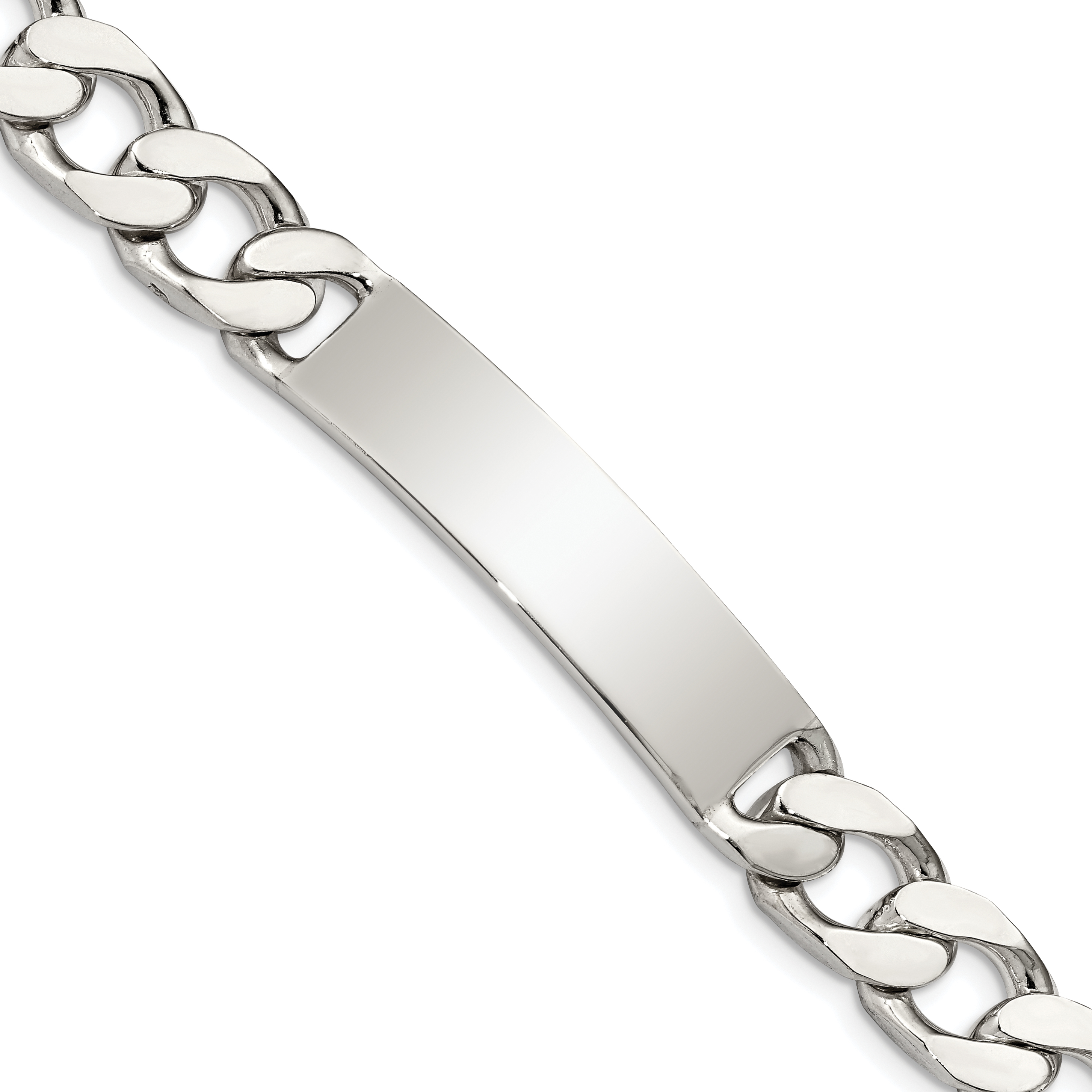 Sterling Silver 8.5inch Polished Engraveable Curb Link ID Bracelet (QID136-8.5)