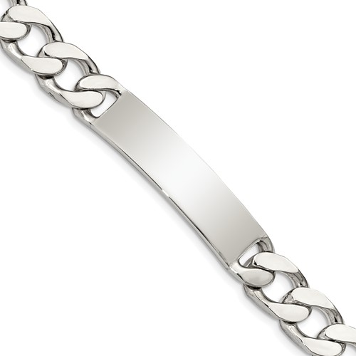 Sterling Silver 8.5inch Polished Engraveable Curb Link ID Bracelet