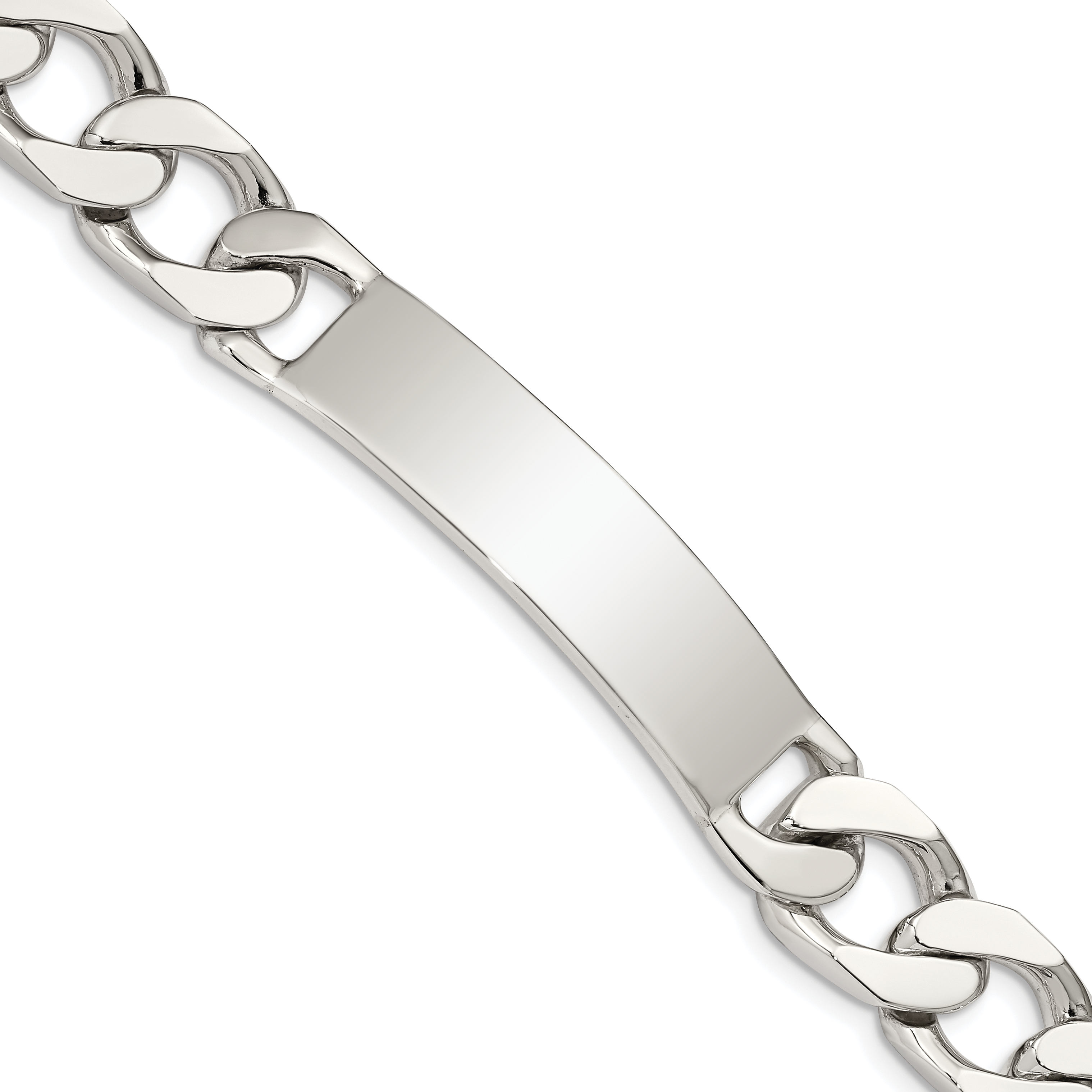 Sterling Silver 8.5inch Polished Engraveable Curb Link ID Bracelet (QID137-8.5)