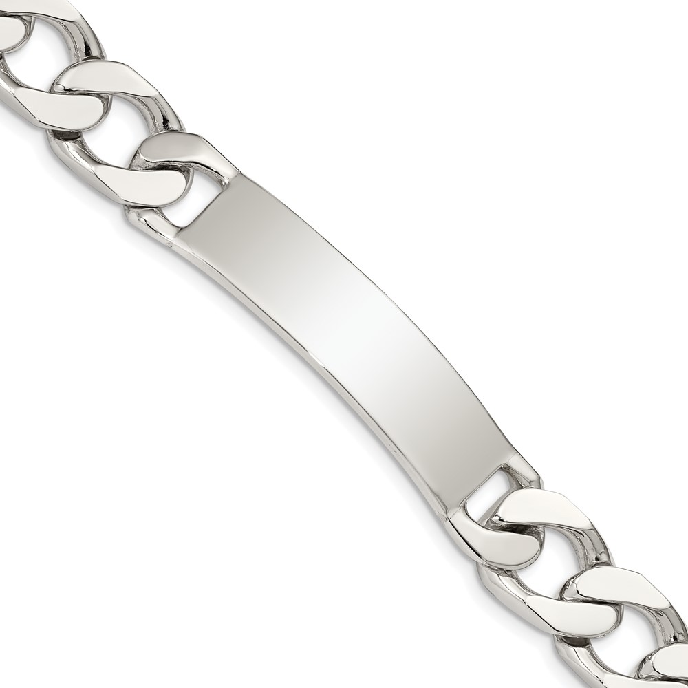 Sterling Silver 8.5inch Polished Engraveable Curb Link ID Bracelet (QID137-8.5)
