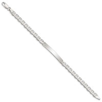 Sterling Silver Polished Engravable Anchor Link 33x 5mm Plate ID Bracelet, 7" view 2