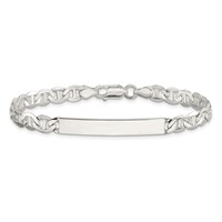 Sterling Silver Polished Engravable Anchor Link 33x 5mm Plate ID Bracelet, 7" view 3