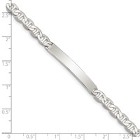 Sterling Silver Polished Engravable Anchor Link 33x 5mm Plate ID Bracelet, 7" view 4