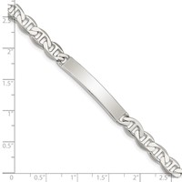 Sterling Silver Polished Engravable Anchor Link 33x 6mm Plate ID Bracelet, 7" view 4