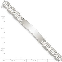Sterling Silver Polished Engravable Anchor Link 33x 8mm Plate ID Bracelet, 7" view 4