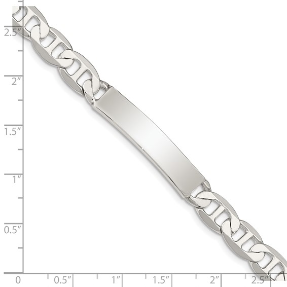Sterling Silver 7inch Polished Engraveable Anchor Link ID Bracelet