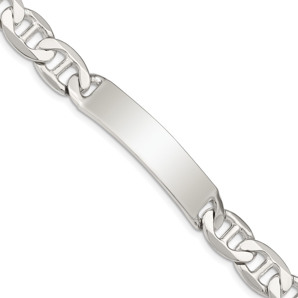 Sterling Silver 8.5inch Polished Engraveable Anchor Link ID Bracelet (QID143-8.5)