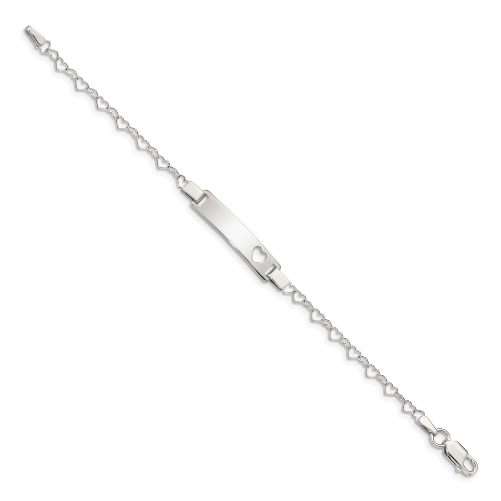 Sterling Silver Heart Baby ID Bracelet (QID150-6)