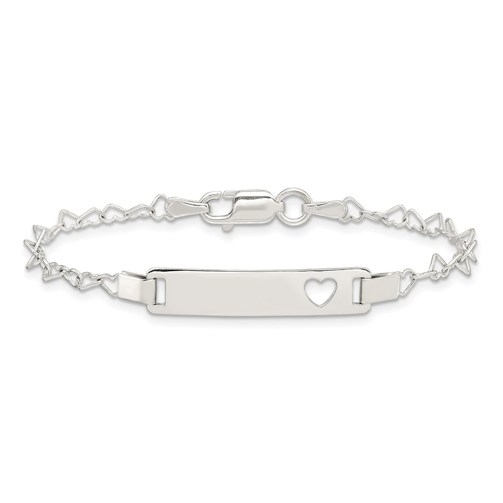 Sterling Silver Heart Baby ID Bracelet (QID150-6)