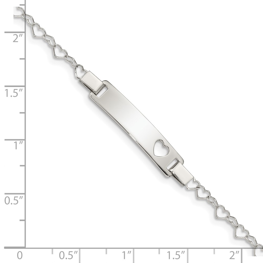 Sterling Silver Heart Baby ID Bracelet (QID150-6)