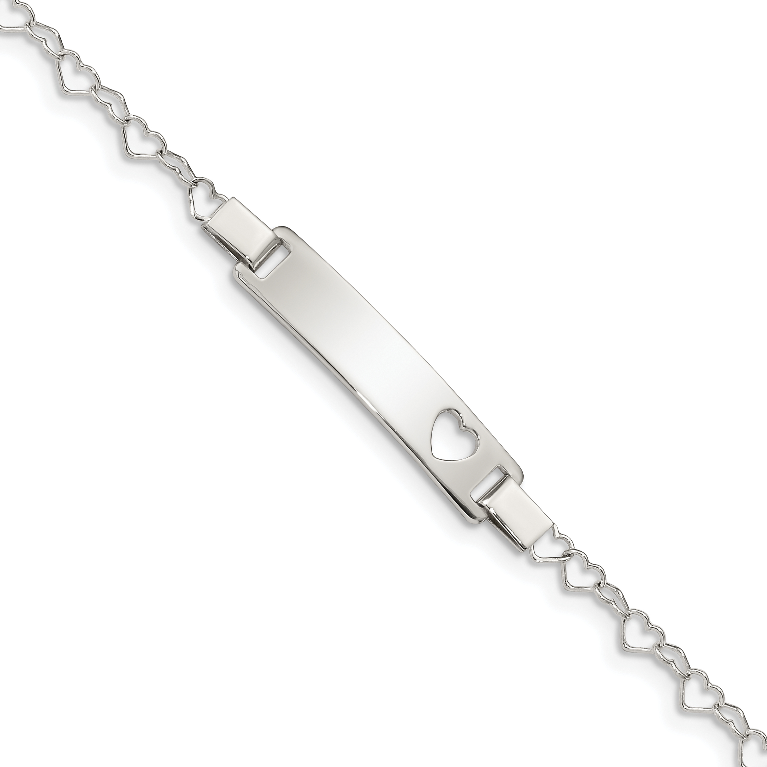 Sterling Silver Heart Baby ID Bracelet (QID150-5.5)