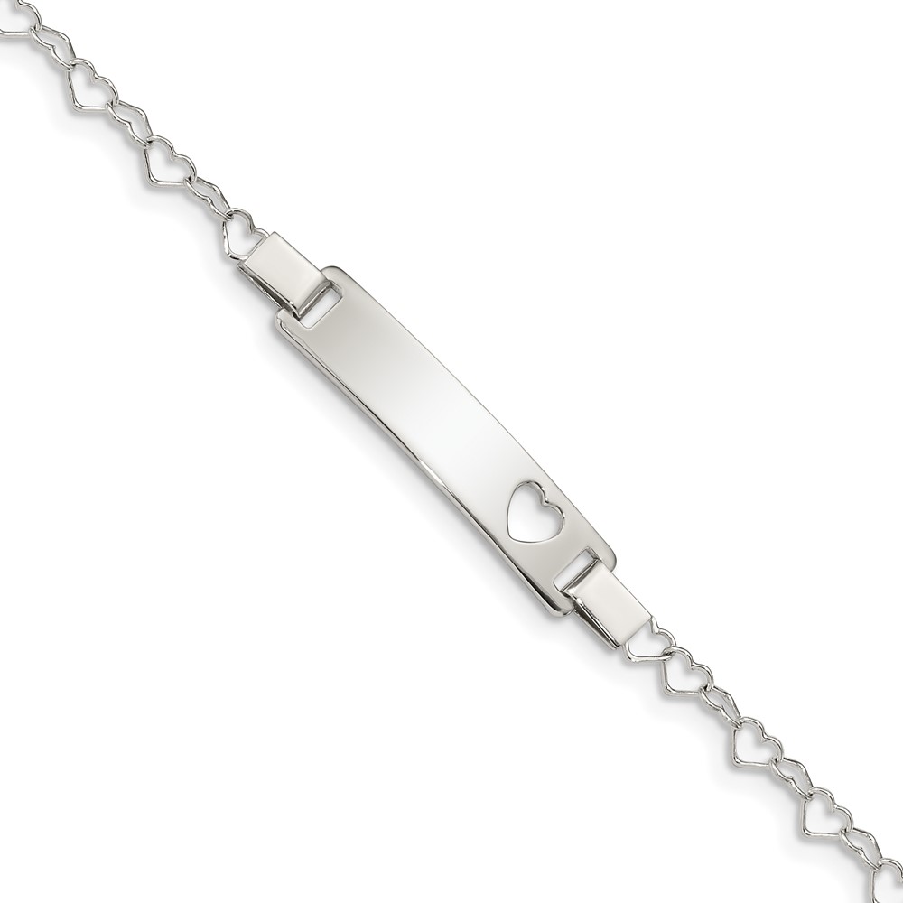 Sterling Silver Heart Baby ID Bracelet (QID150-5.5)