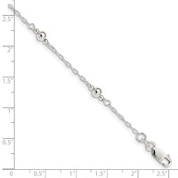 Sterling Silver Polished Fancy Bead Bracelet with Extension Children's, 1" view 3