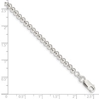 Sterling Silver Polished Beaded Chain Bracelet with Ext. Children's, 1" view 3